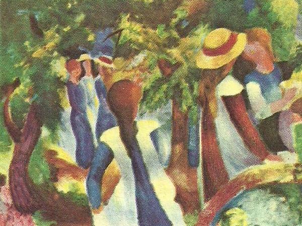 August Macke flickor under trad china oil painting image